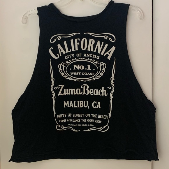 Brandy Melville Black Graphic Muscle Tank Top - Picture 2 of 10